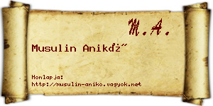 Musulin Anikó névjegykártya